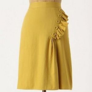 Anthropologie “Burlap” Mustard Skirt